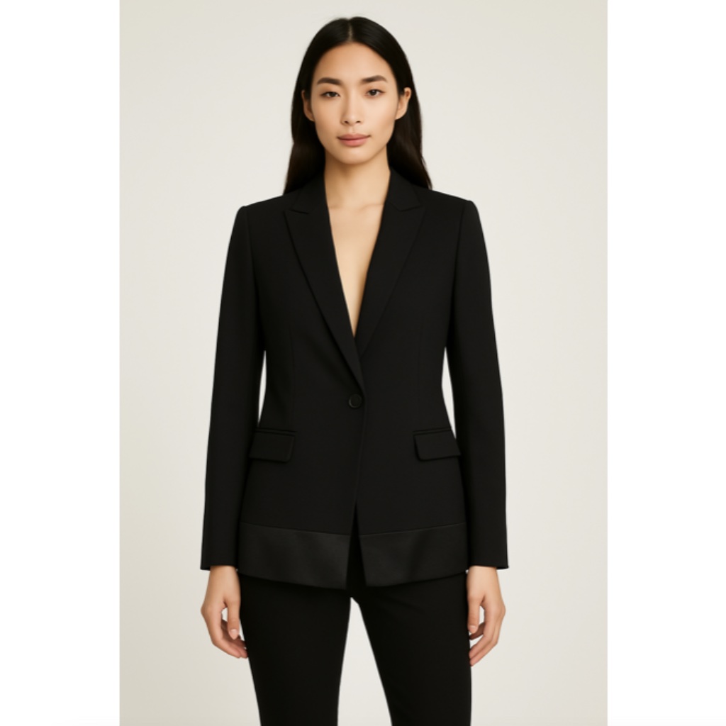 Bar Iii Women's Dress Blazer Small Solid Black Career Textured Soft Elegant Work